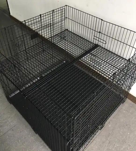 Puppy Playpen with Adjustable Floor, Wheels, and Hygiene Features