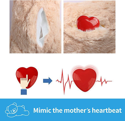Snuggle Heartbeat Bear with Warmth Pack: Providing The Ultimate Transition for Puppies from the breeder to their Fur-Ever Home- Single