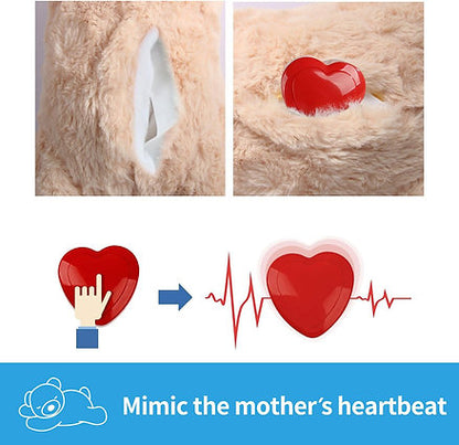 Snuggle Heartbeat Bear with Warmth Pack: Providing The Ultimate Transition for Puppies from the breeder to their Fur-Ever Home- Single