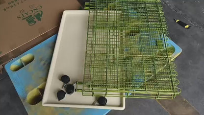 Puppy Playpen with Adjustable Floor, Wheels, and Hygiene Features